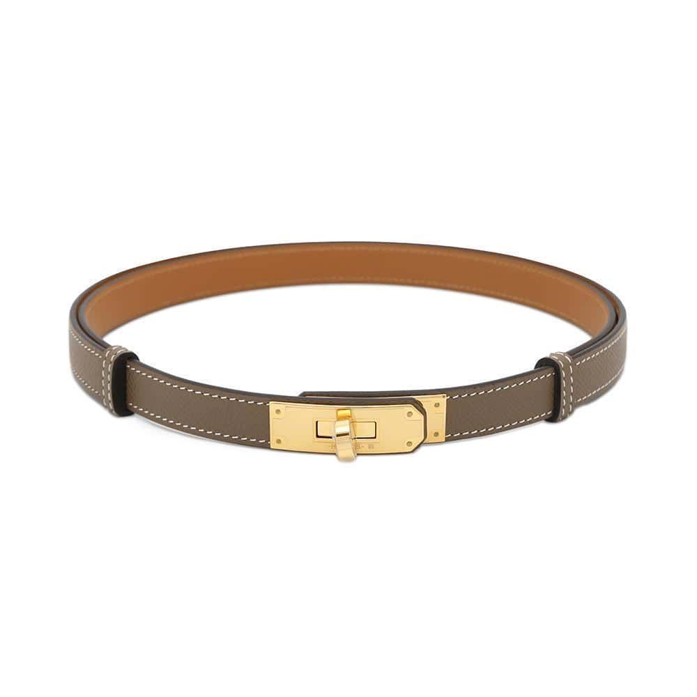 エルメス ケリーベルト エトゥープ/ゴールド金具 エプソン B刻印