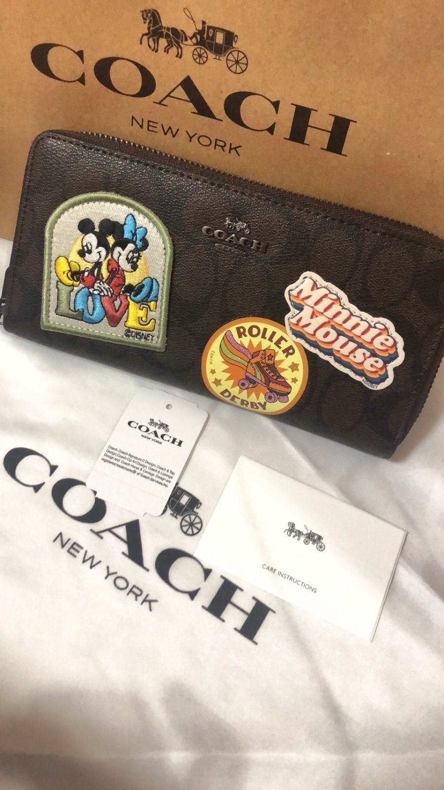 人気沸騰ブラドン 新品 未使用 新品未使用 Coach ディズニーコラボ長財布 シグネチャー ミニーマウス 茶系 長財布 Lavacanegra Com Mx Lavacanegra Com Mx