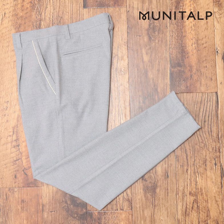 秋冬/MUNITALP/88cm/美脚パンツ しっとり起毛ツイル 保温 ストレッチ ワンタック ベーシック ゴルフ 新品/グレー/jd118/