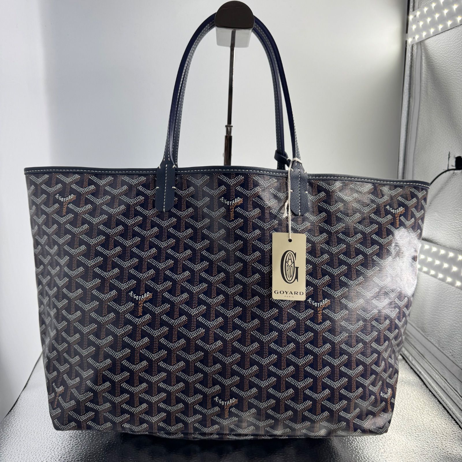 GOYARDサンルイPM ネイビー PVCコーティングキャンバス トートバッグ GOYARD ゴヤール サンルイPM トートバッグ PVCコーティングキャンバス