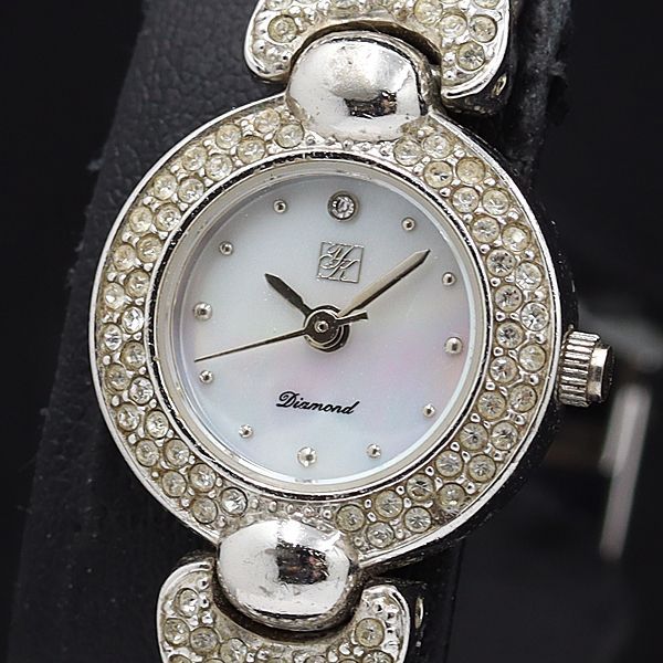 稼働 ユキコキミジマ ダイヤモンド QZ ラウンド ストーンベゼル