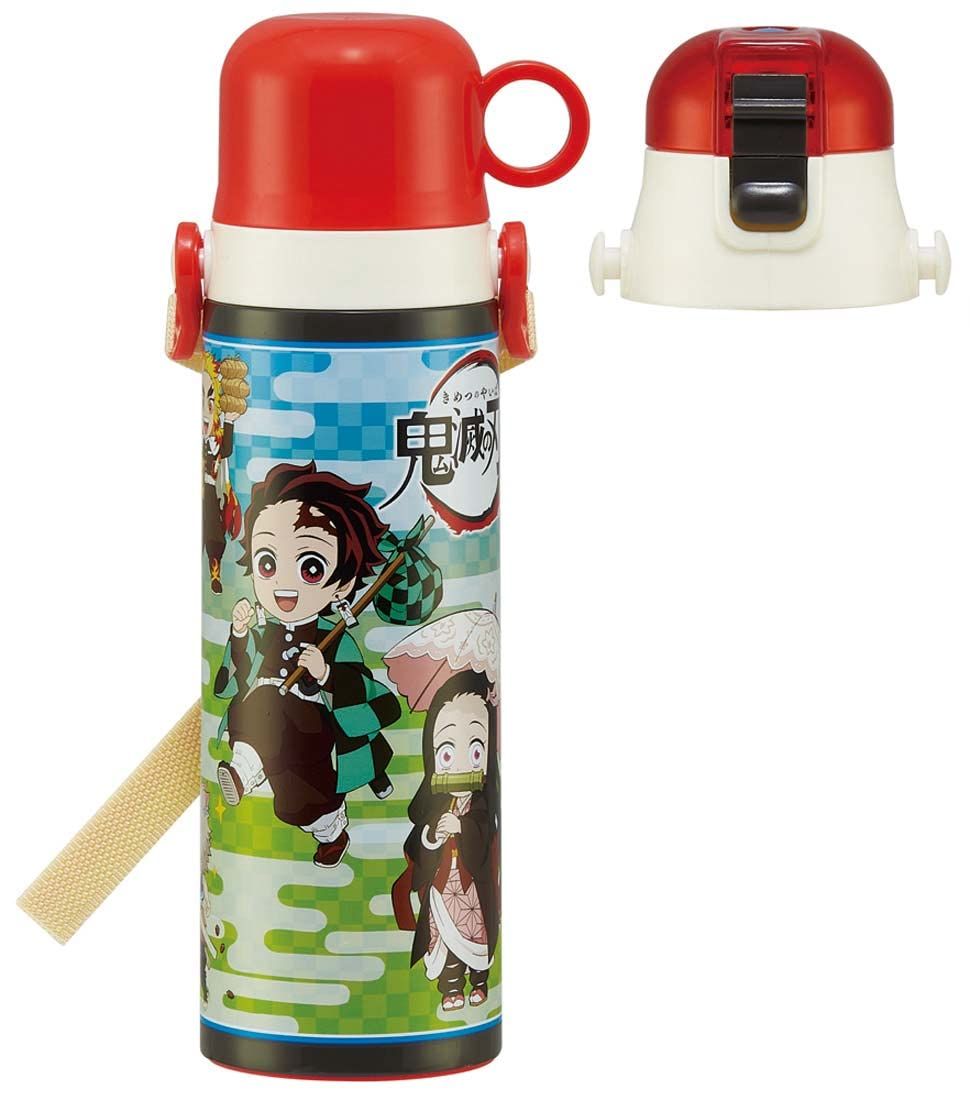 【特価セール】2way 直飲み 580ml 水筒 コップ飲み 570ml 鬼滅の刃 任務行脚 ステンレス 子供に優しい軽量タイプ 男の子 保温・保冷waterbottle 子供用 スポーツボトル かわいい キッズ 子供 スケー