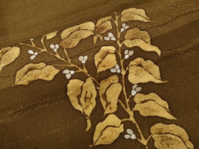 平和屋着物○訪問着 作家物 枝葉唐草文 正絹 金彩 鈴乃屋扱い 逸品