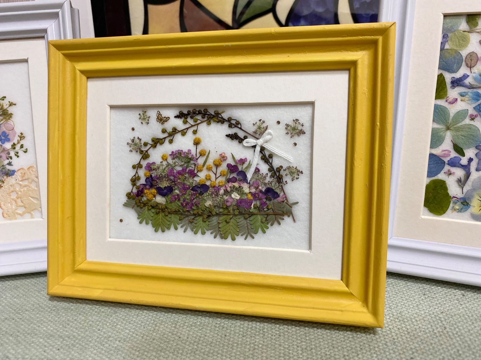 押し花アート　フラワーアート　インテリア 押し花アート 色が何年も無くなりません 咲き続けるインテリア