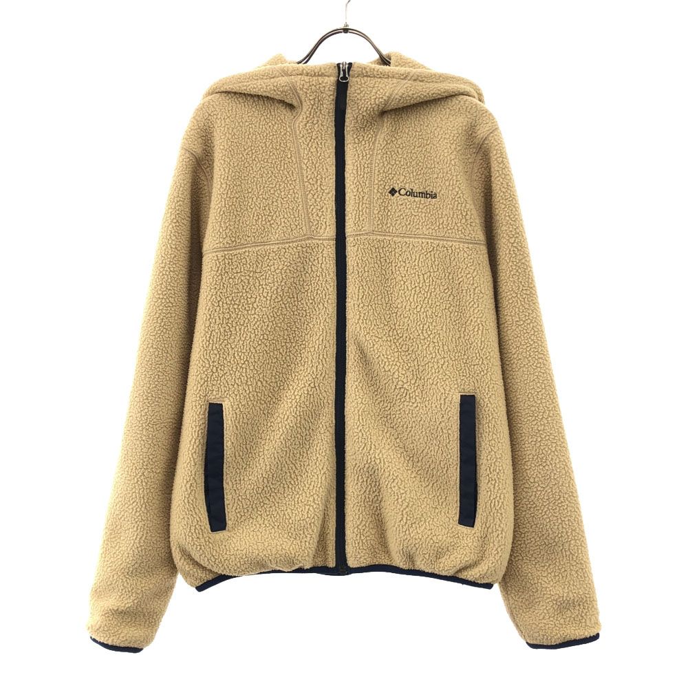 コロンビア 219 PM0127 刺繍 マウンテンズアーコーリングテック フリースジャケット S ベージュ×ネイビー Columbia 裏地付き アウトドア メンズ