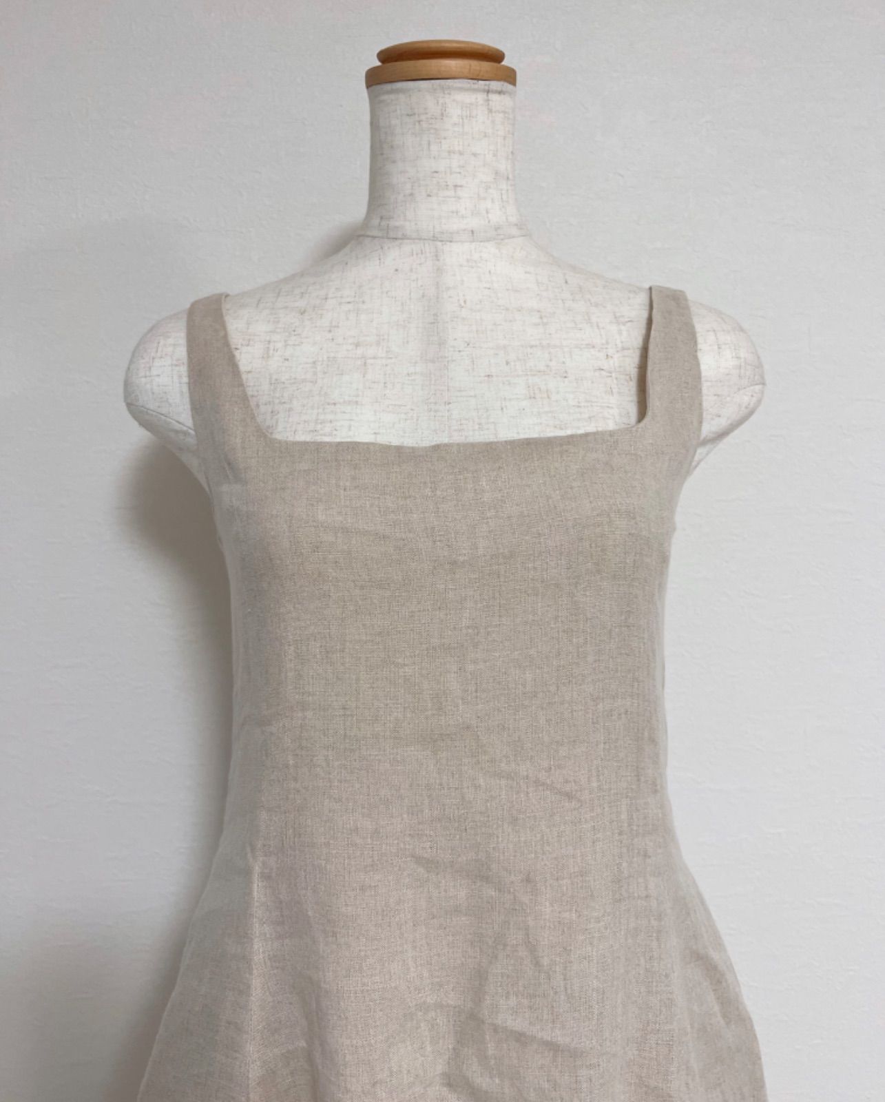 フォクシー　リネンワンピース　38 ベージュ 美品】フォクシー リネン キュプラ ワンピース 38 ナチュラル