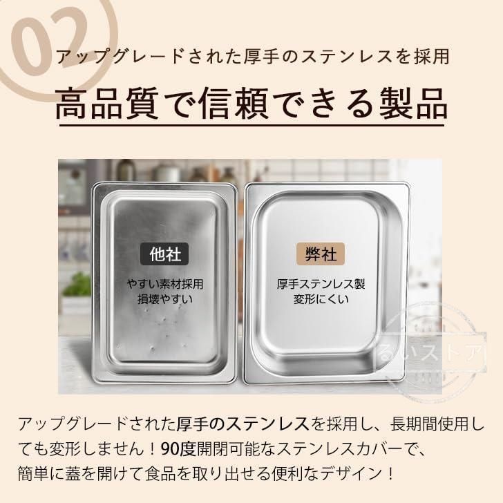 ビュッフェサーバービュッフェウォーマー304ステンレス製回転カバー電気フードウォーマーバイキング35-90°温度調整加熱保温調理鍋