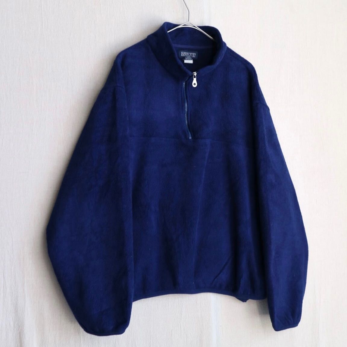 USA製 80s 90s LANDS’ END ハーフジップ フリース ジャケット / ユニセックス XL ポリ ネイビー ビンテージ T4-10078-9376