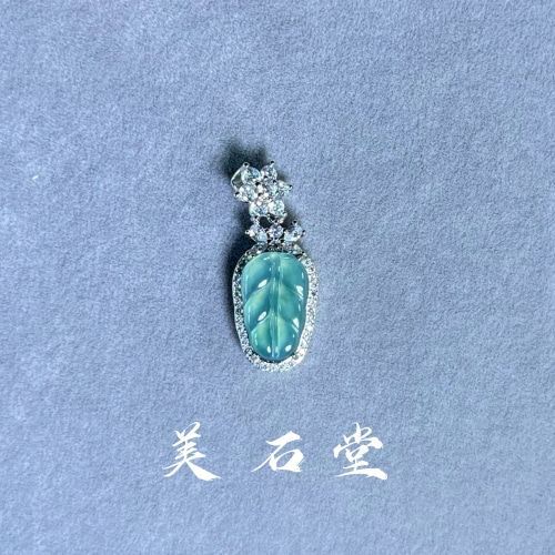 天然翡翠ネックレス 鑑別書付き 玉葉金枝