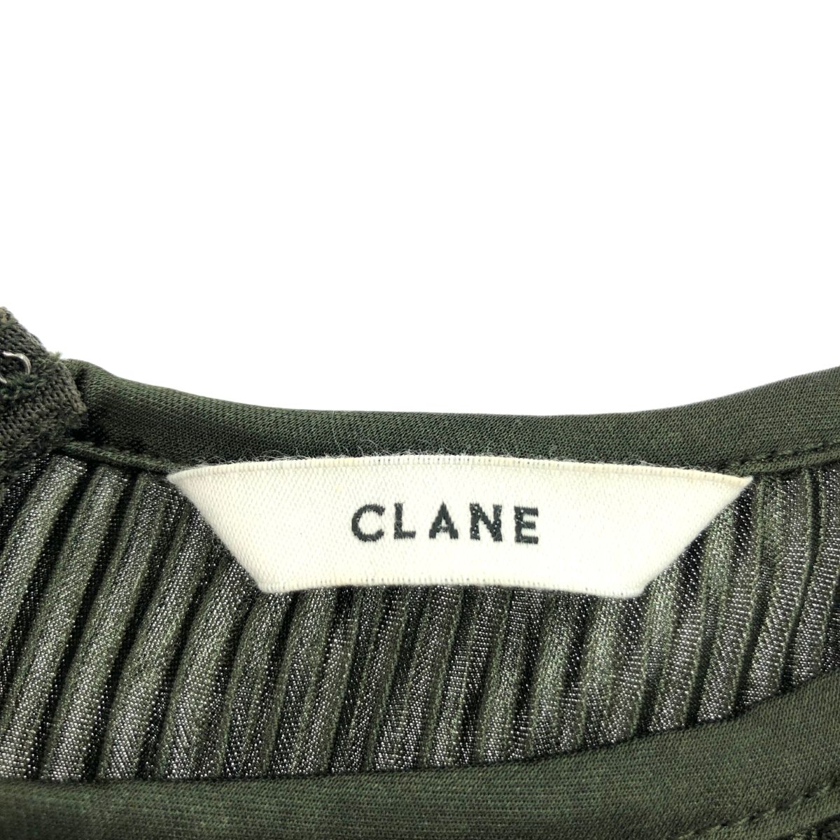 CLANE クラネ リラックスプリーツ カットソー 良好 サイズ:★0 13105-1622 カーキ/グリーン  レディース  トップス　長袖 良好 CLANE クラネ リラックスプリーツ カットソー サイズ:☆0