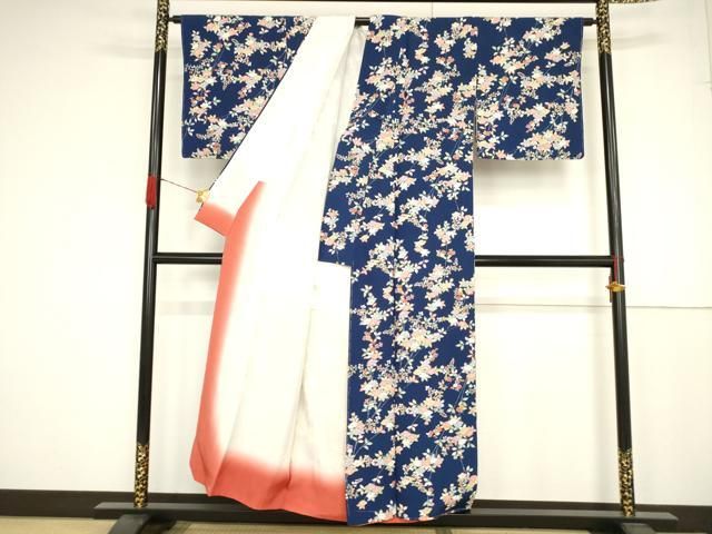 平和屋着物□上質な小紋 草花文 正絹 逸品 AAAY3730mf