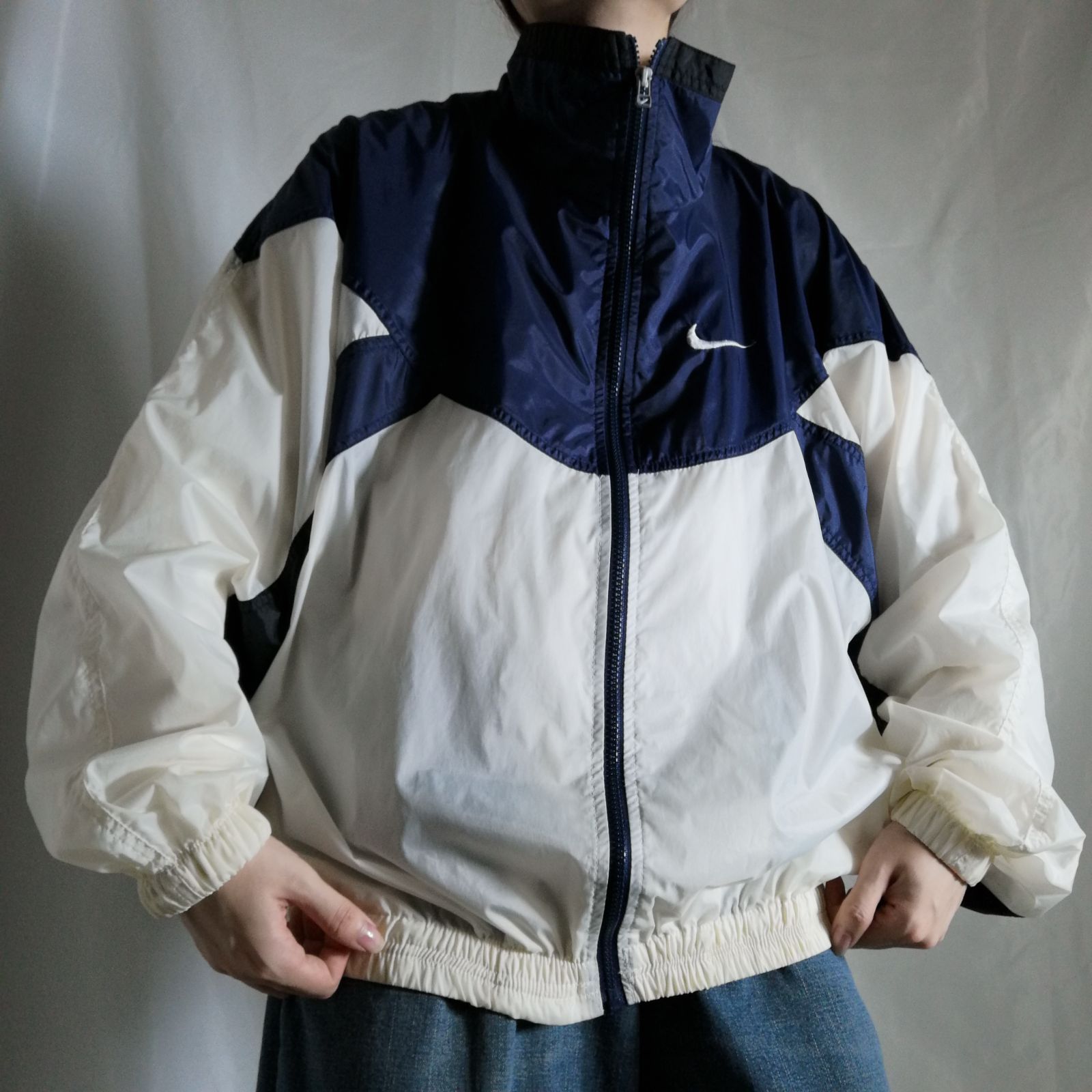 Nike ナイロンジャケット ホワイト/ネイビー/ブラック 90s 【公式通販】