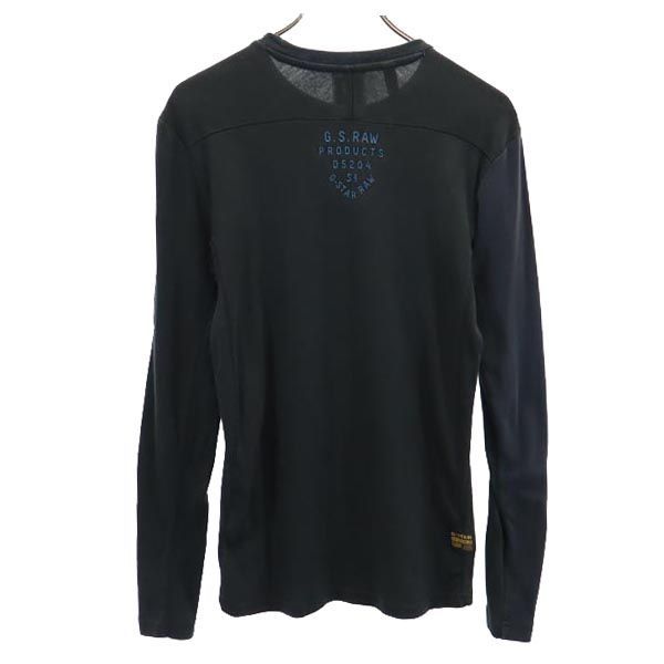 ジースターロウ プリント 長袖 Tシャツ S ブラック系 G-STAR RAW