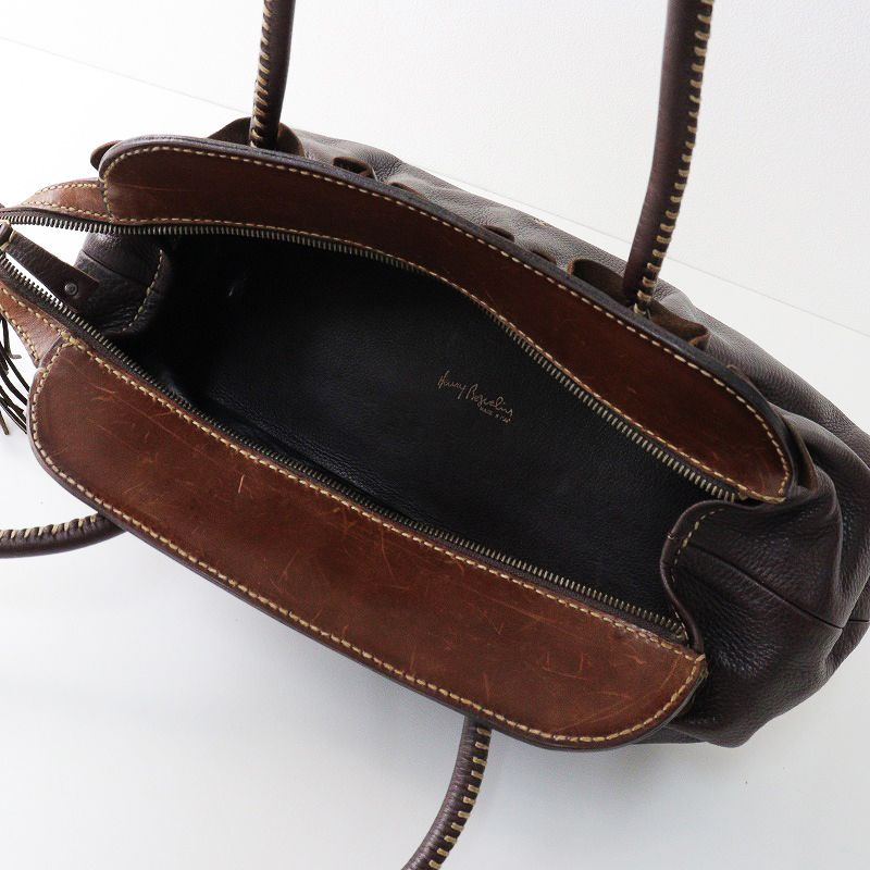 Henry Beguelin レザートートバッグ ダークブラウン エンリーベグリン