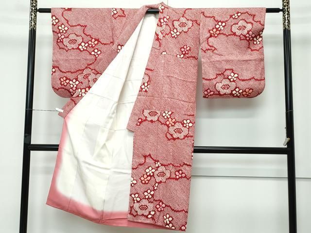 平和屋本店 上 七五三 女の子 7歳 祝着 襦袢 しごき 帯揚げセット 総絞り 雲取り梅文 半衿刺繍 CZAA3764s5