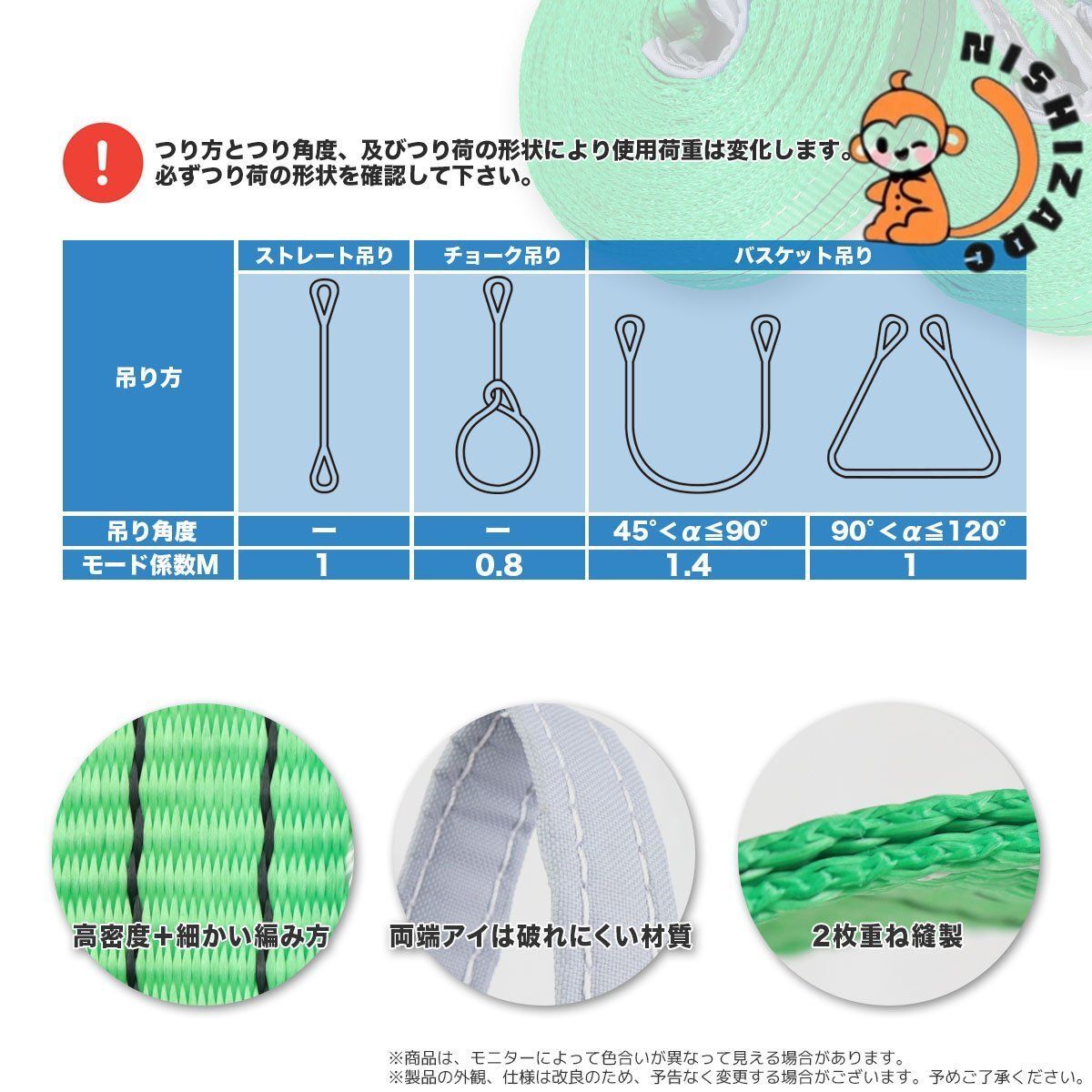 ナイロンスリングベルト 2000kg 4m ベルトスリング スリングベルト 荷上げ 耐荷 2t 4m 10本セット 玉掛け 吊上げ ロープ 牽引 HRDEVELOPMENT_JP