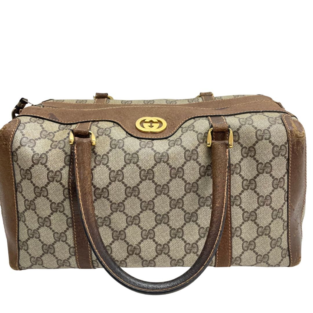 Gucci ハンドバッグ GGスプリーム PVCレザー ブラウン オールドグッチ Gucci ハンドバッグ GGスプリーム PVCレザー ブラウン オールドグッチ