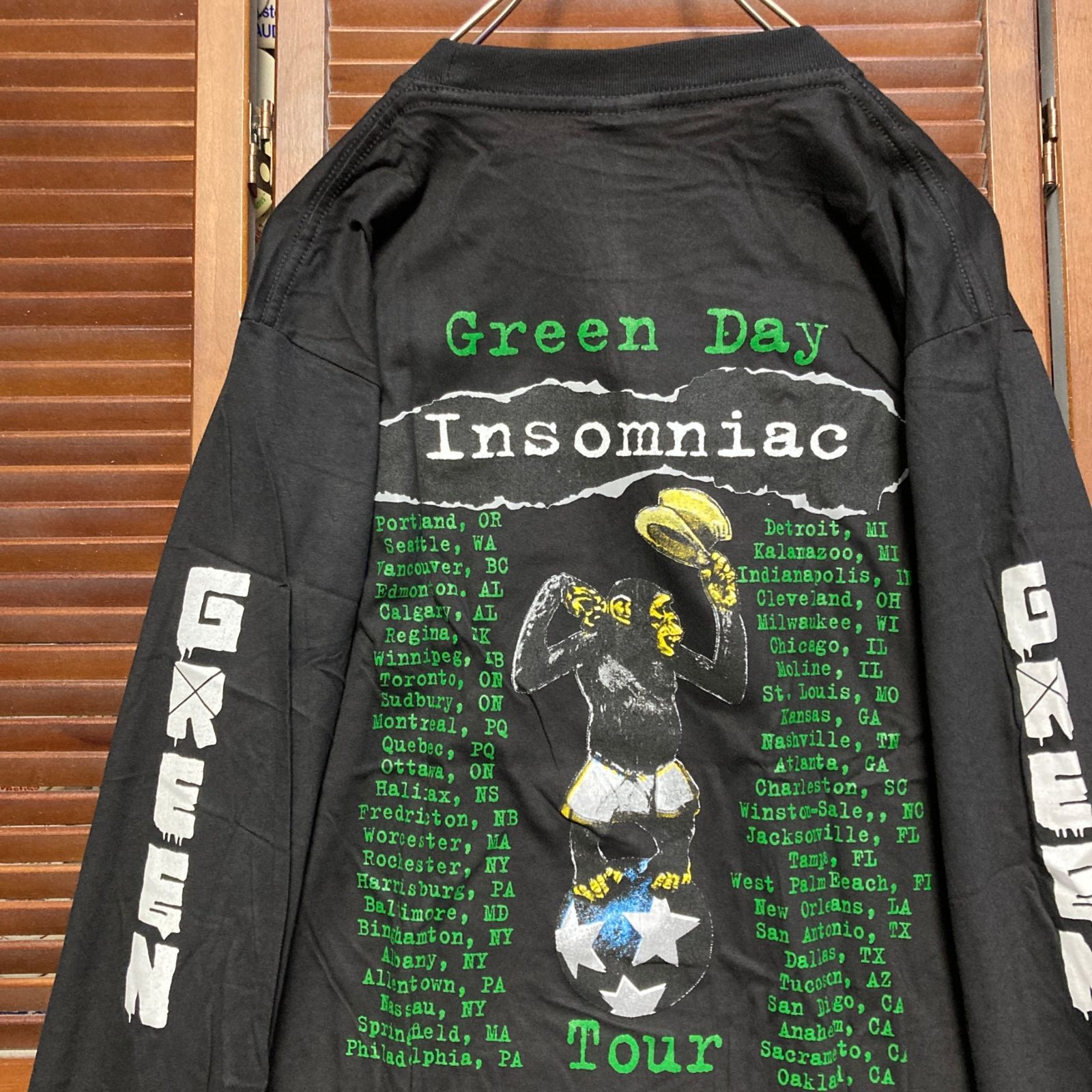 古着 GREEN DAY ロンT 長袖 Tシャツ ロンT グリーンデイ GREENDAY インソムニアック 黒