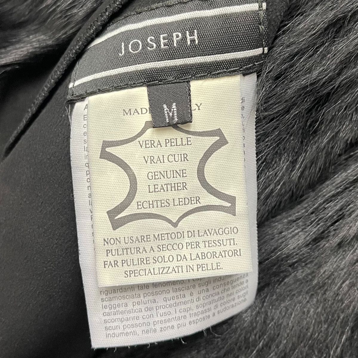 JOSEPH ジョゼフ ファーロングコート ラムレザー 黒 ブラック M