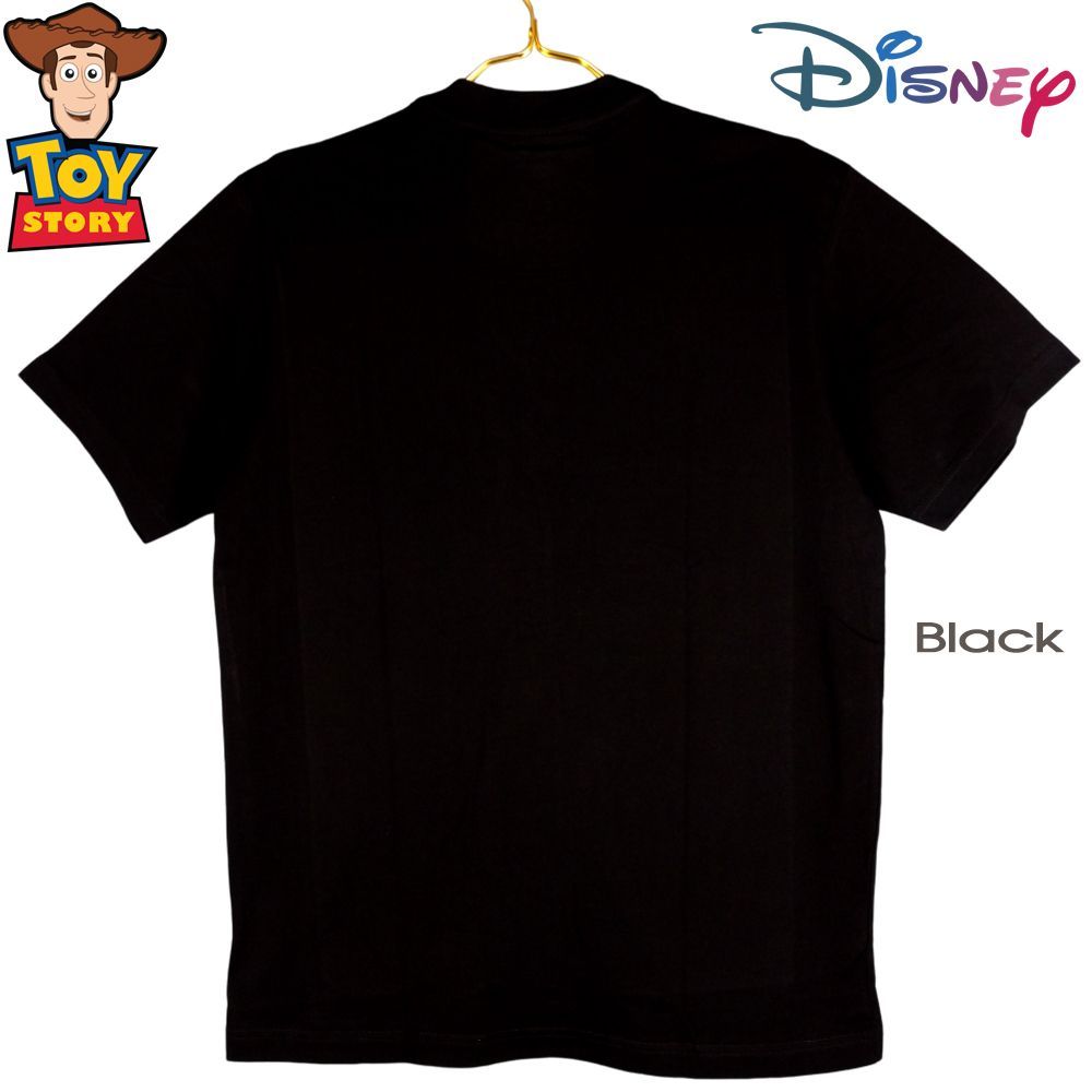 D011 ウッディ Ｔシャツ WOODY 半袖 BUZZ バズ ライトイヤー ブラック Disney ディズニー Pixar ピクサー TOY  STORY トイストーリー ブラック メンズ レディース ジェシー ザーグ レックス ペアルック 日本未発売 レア