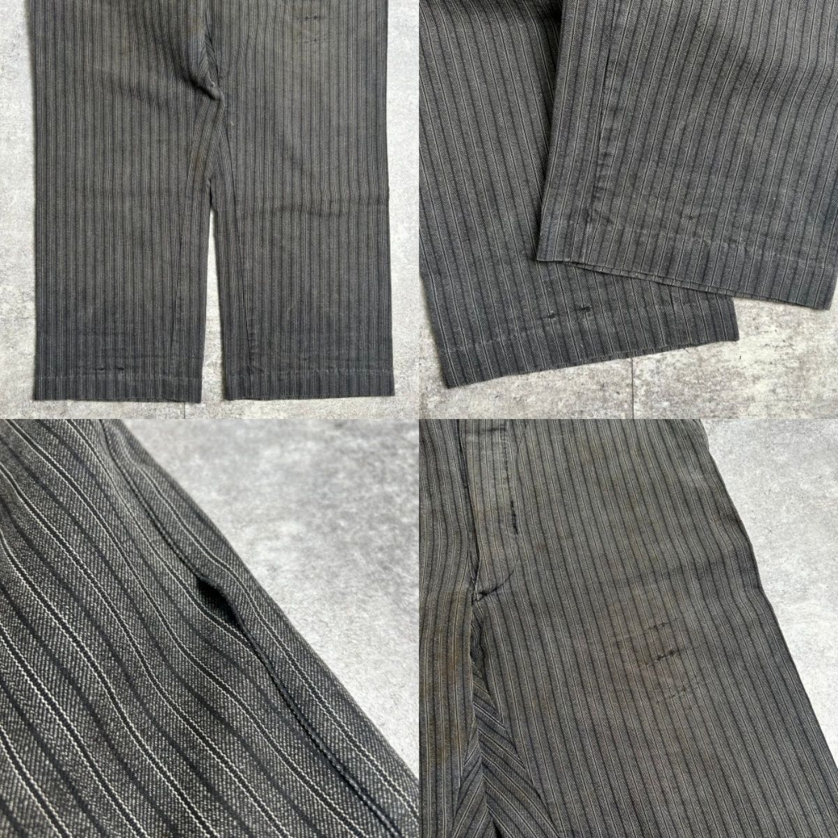 1930's 1940's 30s 40s UNKNOWN フレンチマルチストライプワークパンツ