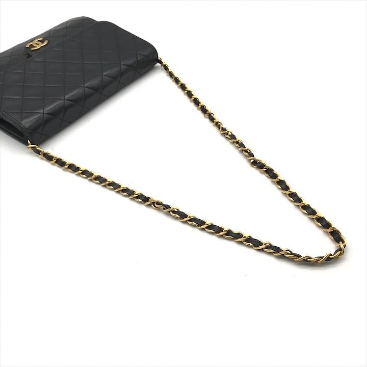 良品 CHANEL シャネル ココマーク マトラッセ ラムスキン チェーン