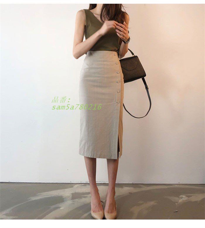 ハイウエスト スカート レディース ミモレ丈スカート イレギュラー裾 女性 ゆったり オフィス シワになりにくい 春夏 大人 通勤 OL カジュアル きれいめ am5a780216