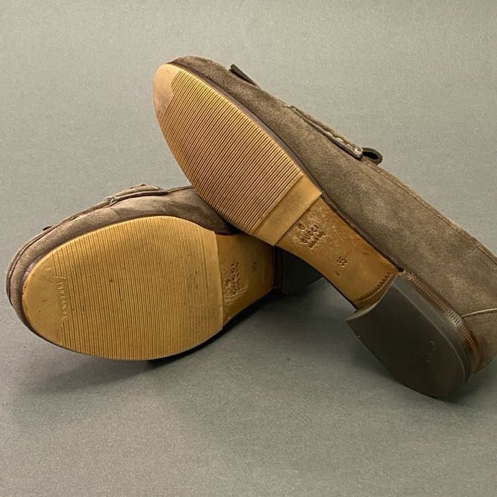 GUCCI ブラウンレザー フリンジローファー