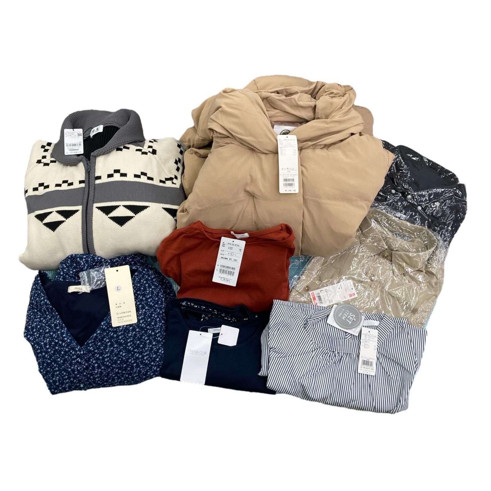 186004 タグ付き 冬 Lサイズ レディース 8点まとめ売り
