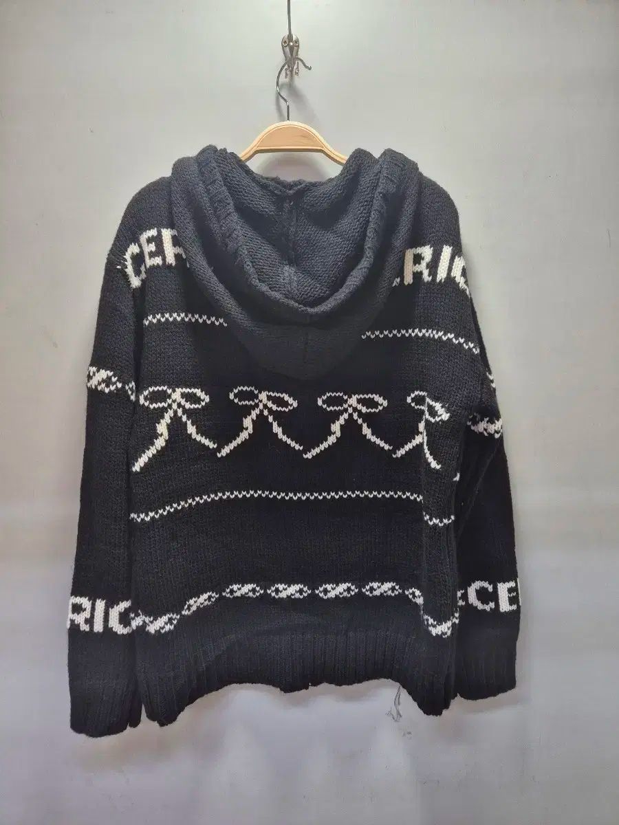  CERRIC フード ニット カーディガン 黒 長袖 カーディガン ボレロ アンサンブル