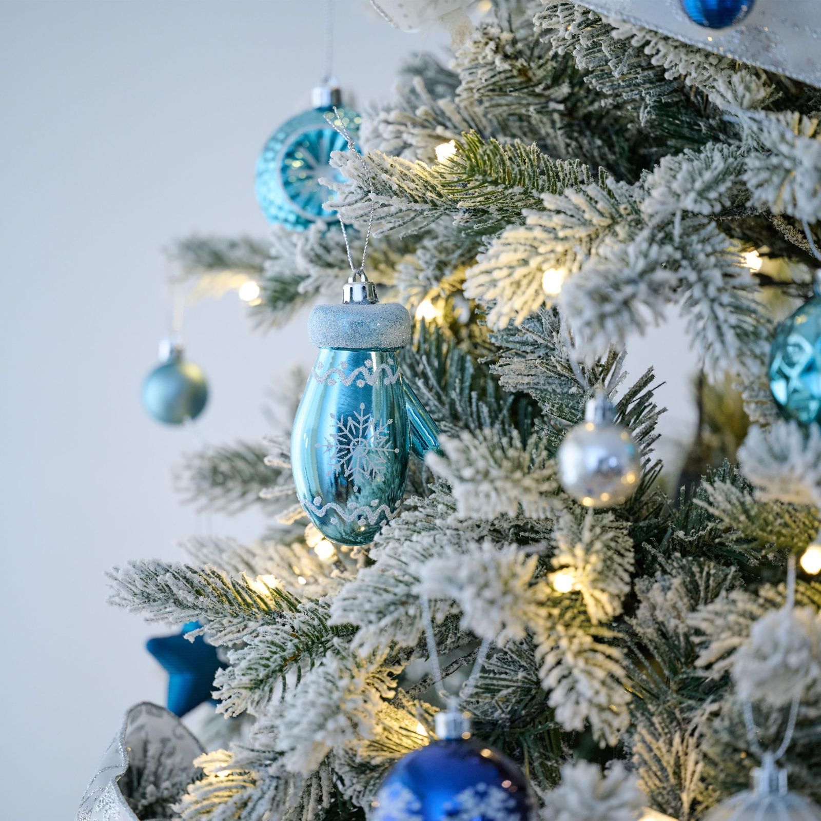 在庫処分】シルバー ブルー 銀青色 北欧風 ツリーオーナメント ロップ