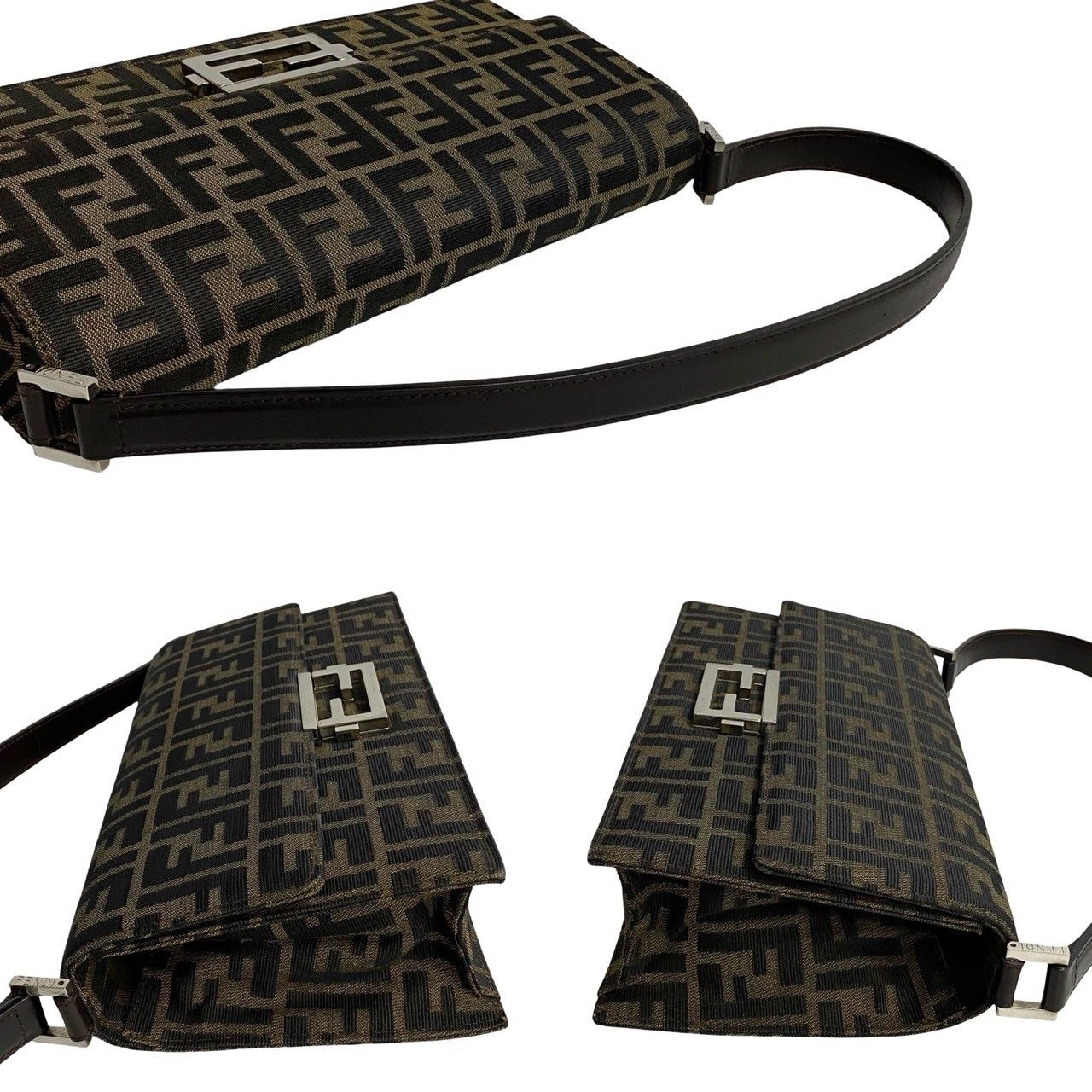 極 美品 FENDI フェンディ ヴィンテージ ズッカ FF ロゴ 総柄 