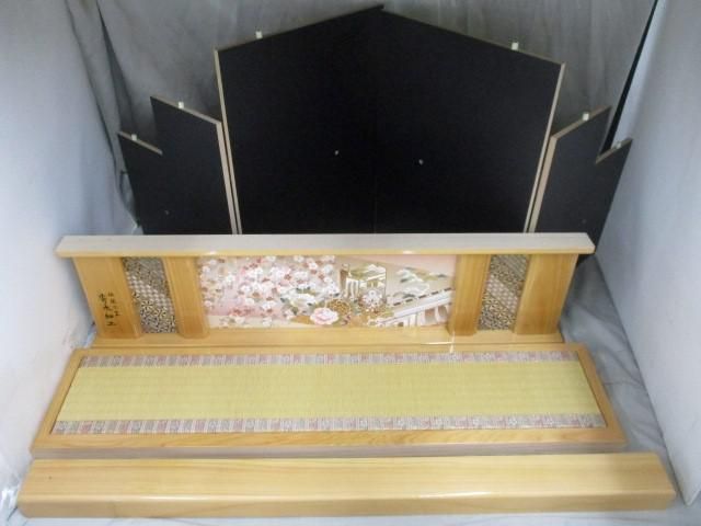 新品 雛人形 桧造り 3段飾り風桜 寄木細工 80cm/京洛四曲屏風 風桜 36cm ひな人形 お雛様 ひな祭り 節句人形 新品 雛人形 桧造り 3段飾り風桜 寄木細工 80cm/京洛四曲屏風 風