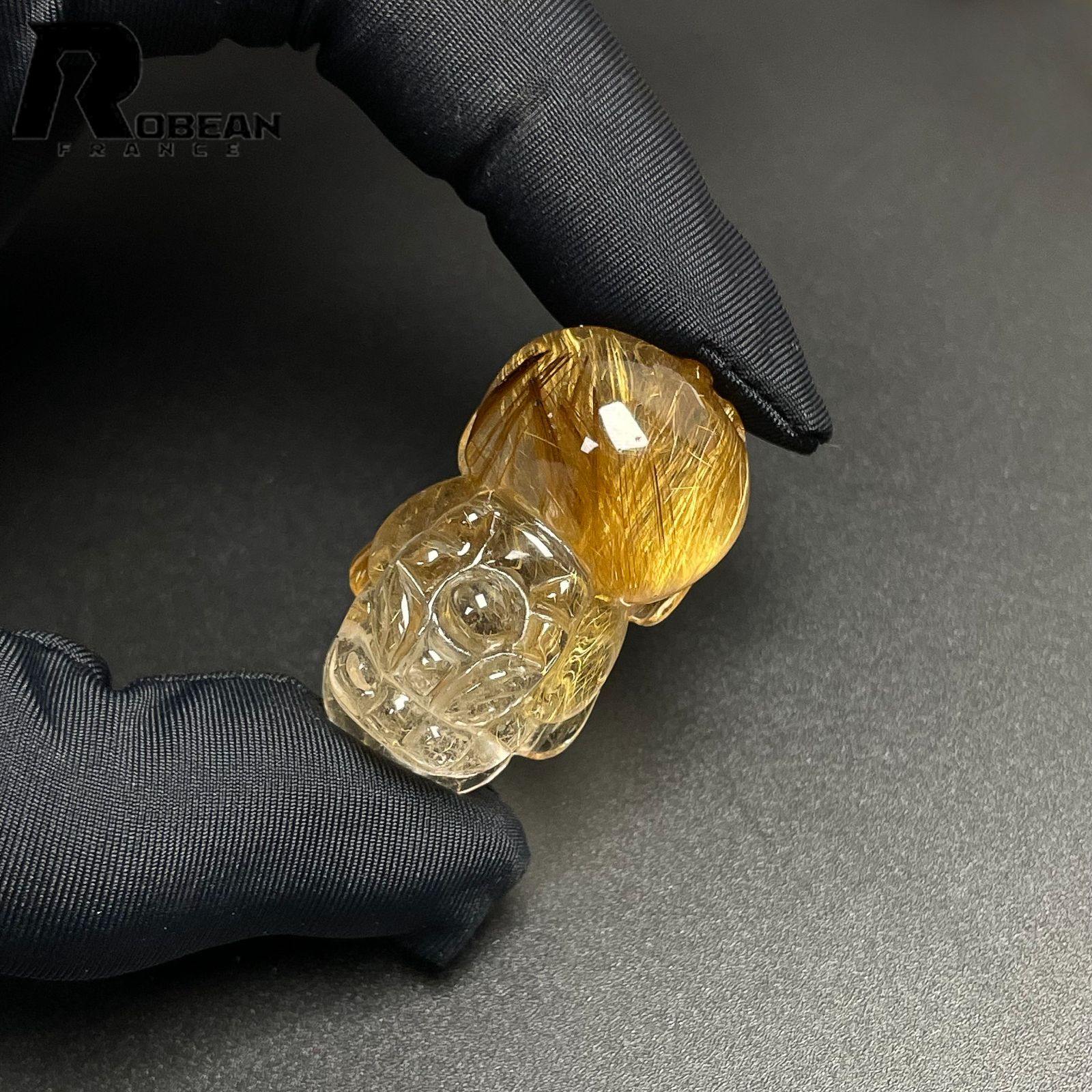 貴重 EU製 定価19万円☆ROBEAN・極!極満針ルチルクォーツ・貔貅