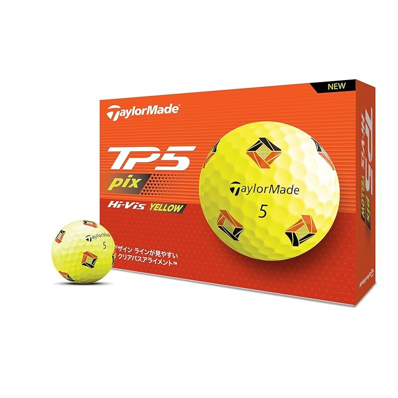 テーラーメイド TAYLOR MADE TMJ24 TP5 pix YLW JPN 12個入り ティーピーファイブ ピックス イエロー ゴルフボール 2025年モデル イエロー 1