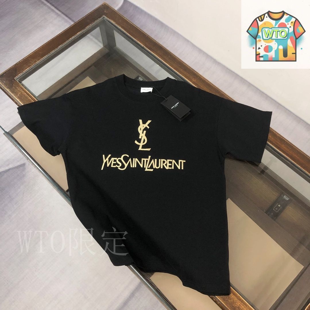 国内発送★Saint Laurent★ロゴTシャツ ☆Saint Laurent☆ロゴ シグネチャー Tシャツ 正規品 (Saint