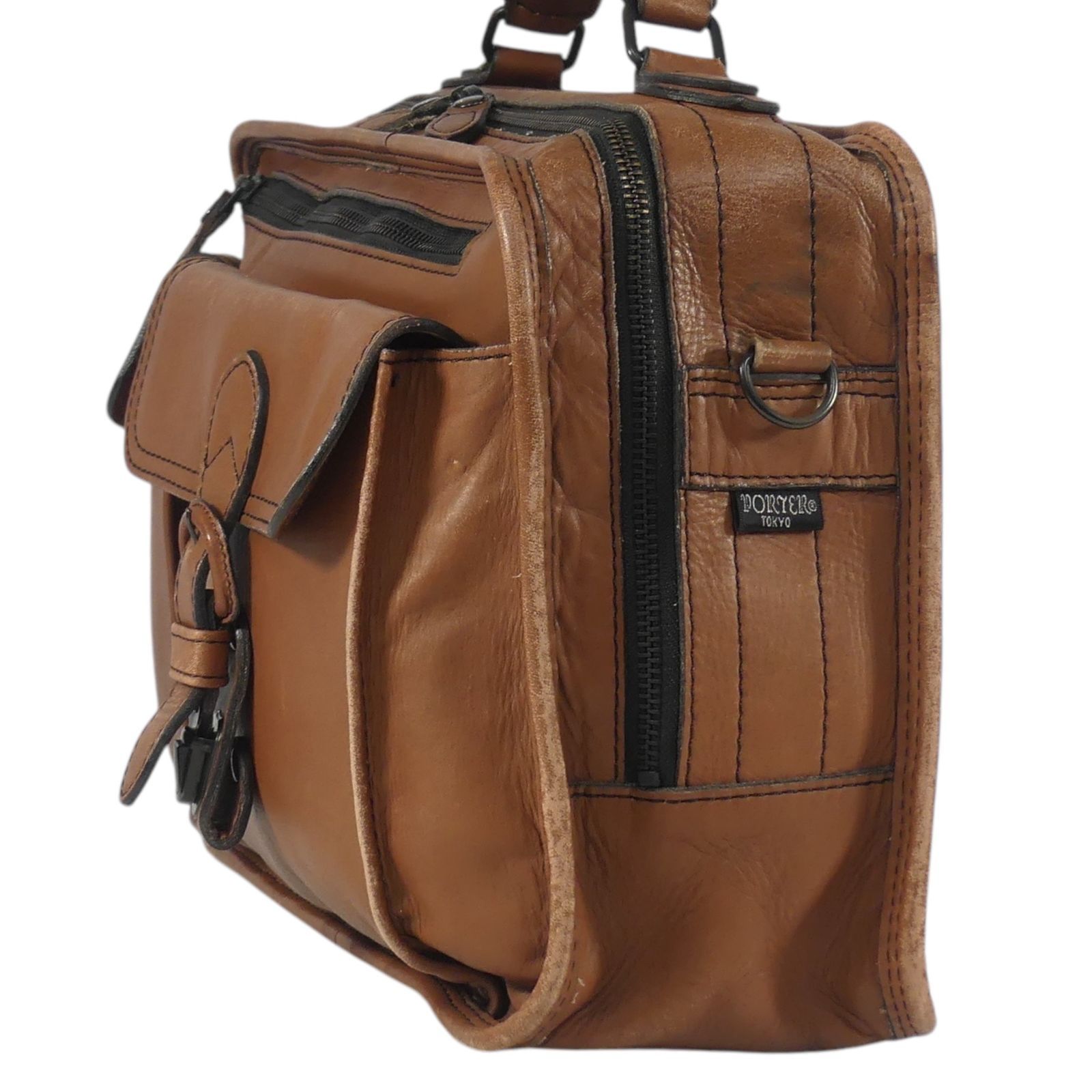 ポーチ付き】ショルダーバッグ 吉田カバン バロン 茶 PORTER 革 レザー