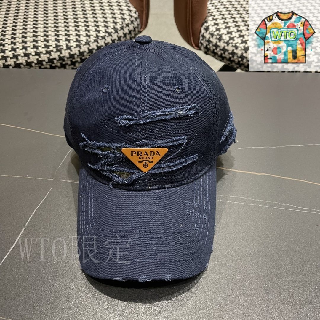⭐未使用級大きいサイズ⭐PRADA　ベースボールキャップ　ネイビー　刺繍 ⭐未使用級大きいサイズ⭐PRADA ベースボールキャップ ネイビー 刺繍