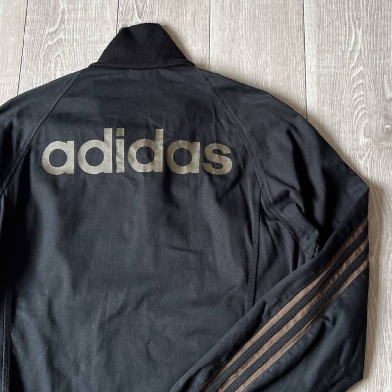 adidas ジップアップジャケット Oサイズ ブラック/ブラウン 背面
