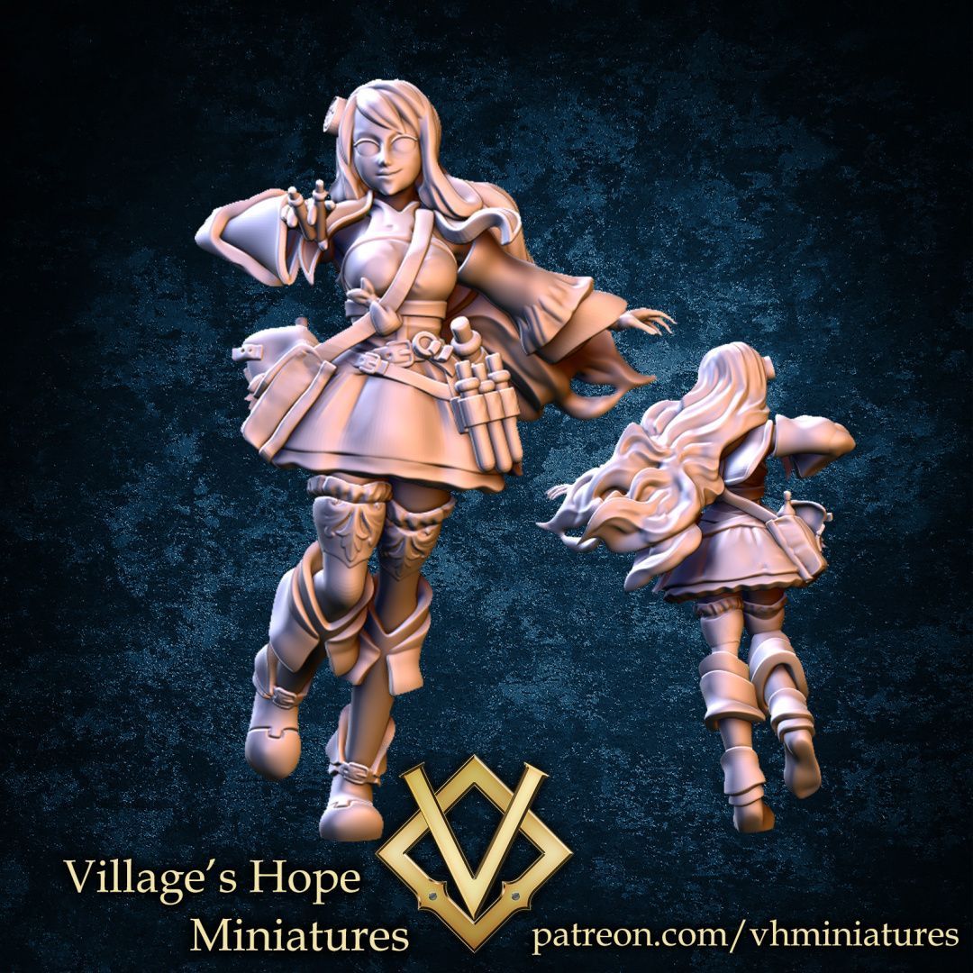 Village's Hope Miniatures | alchemist girl 28mm | 3Dプリント ミニチュア TRPG