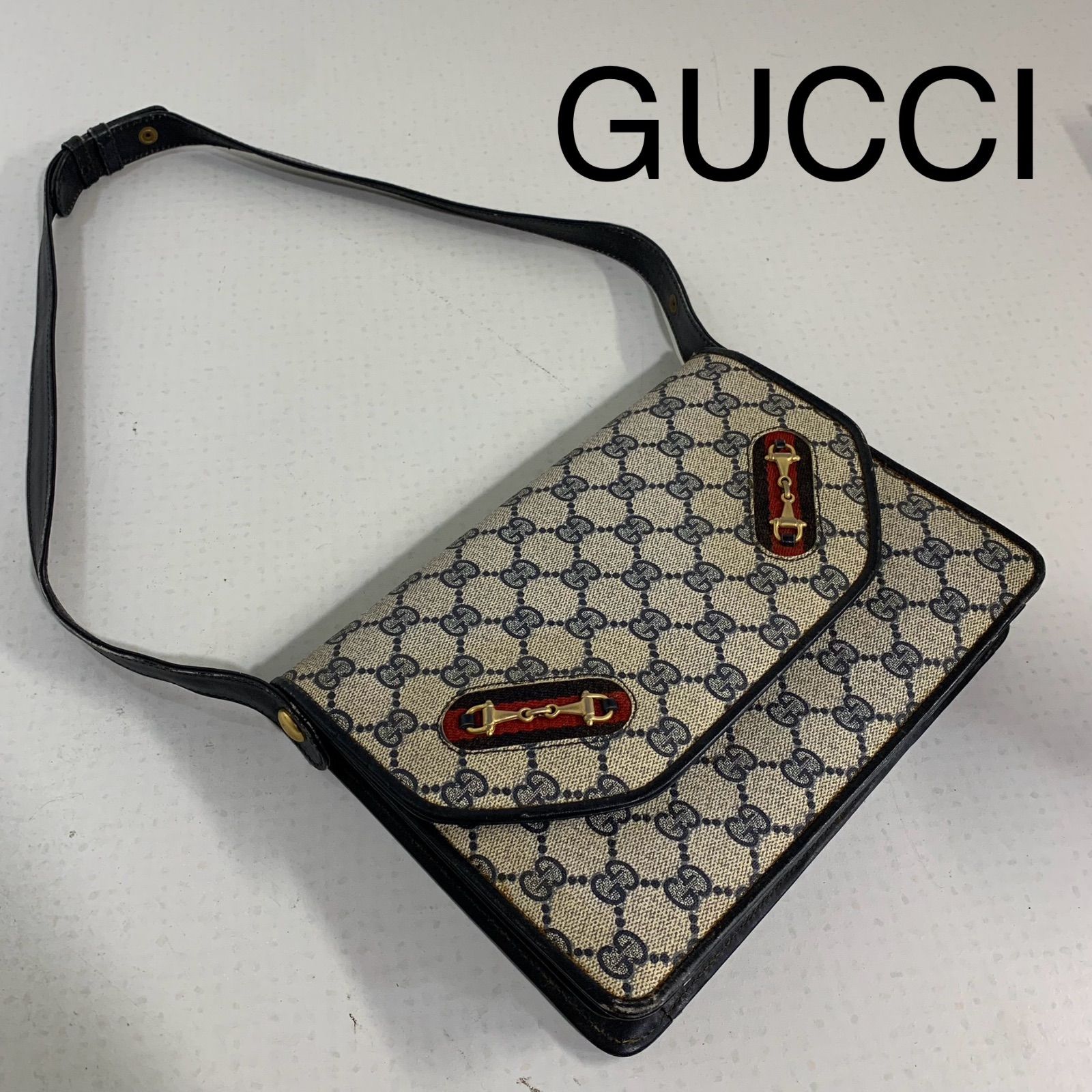OLD GUCCI オールド グッチ シェリー ホースビット ショルダーバッグ 