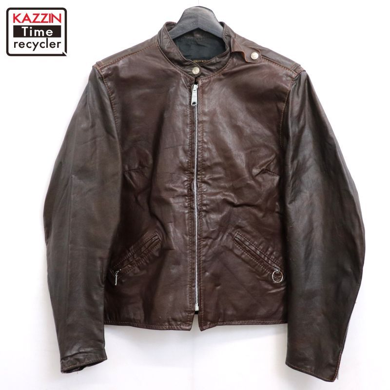 70s ブルックス BROOKS シングルライダースジャケット レディース Sサイズ相当