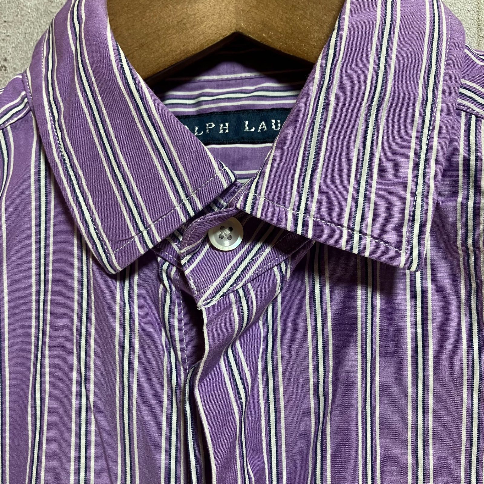 ラルフローレン　正規品　シアサッカーシャツ　半袖　ストライプ　ポニー刺繡　美品 Ralph Lauren ラルフローレン ストライプ 半袖 シャツ ポニー