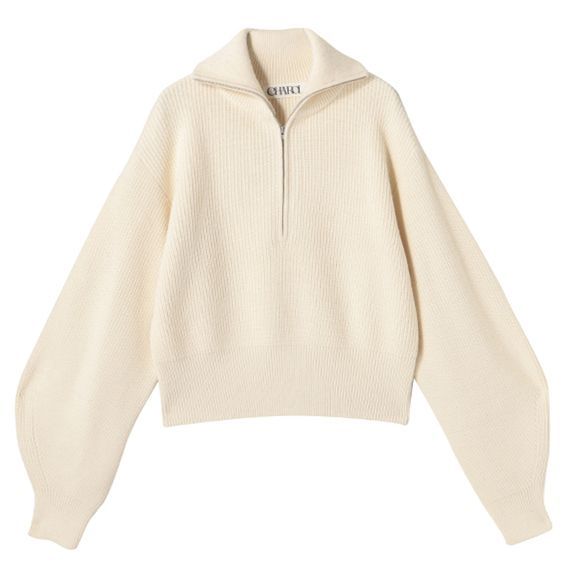 CHAROL シャロル ハーフジップ ニット トップス ホワイト 新品 - メルカリ 