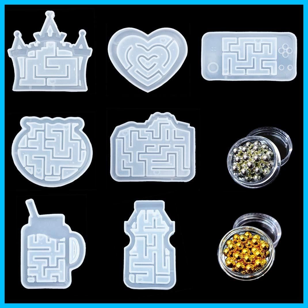 2025，品質保証 【特価商品】アクセサリー キーチェーン 装飾 キーホルダー ペンダント おもちゃ 迷宮 ビーズ付き 7セット ゲーム ゲーム機形 金形 ドリンク形 ギフト ハート形 迷路 流砂型 (流砂型) シリコ その他