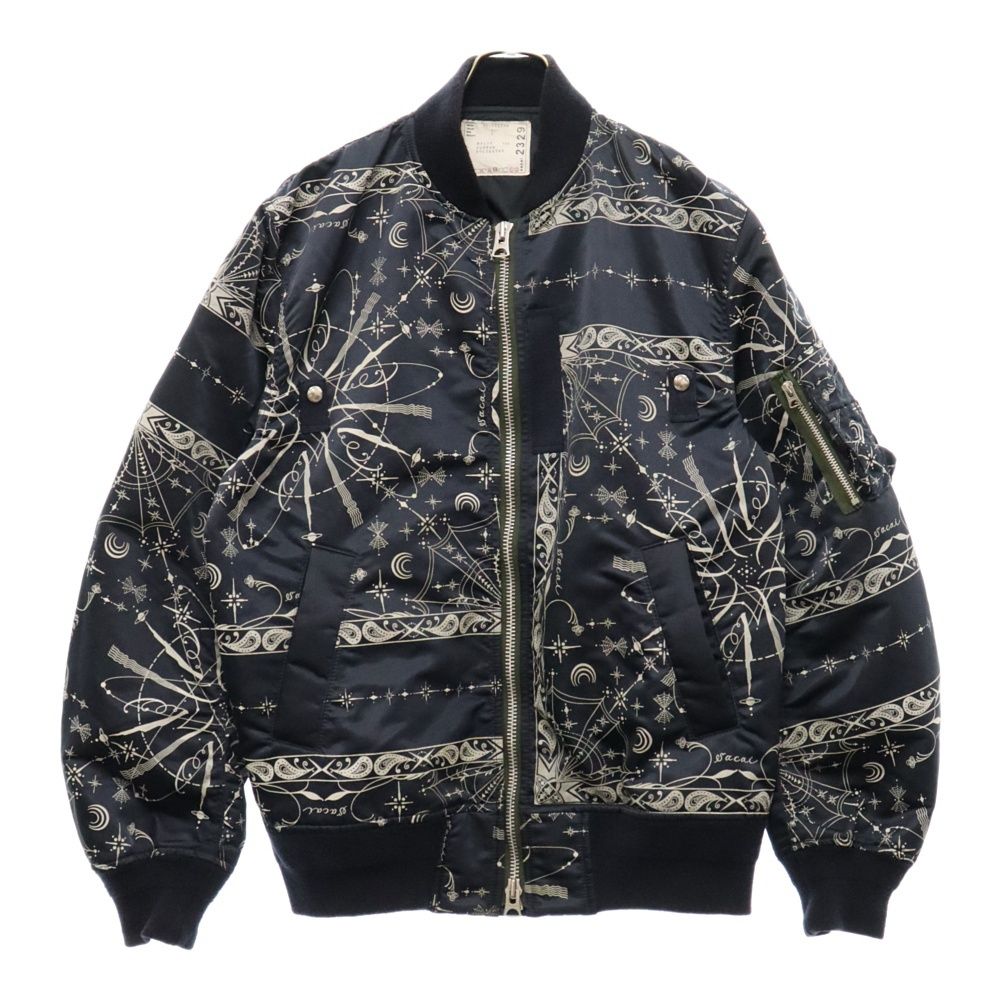 Sacai (サカイ) 20AW ×Dr.Woo BANDANA PRINT MA-1 BOMBER JACKET 20-02329M ドクターウー  バンダナ プリント MA-1 ボンバー ジャケット ネイビー - メルカリ