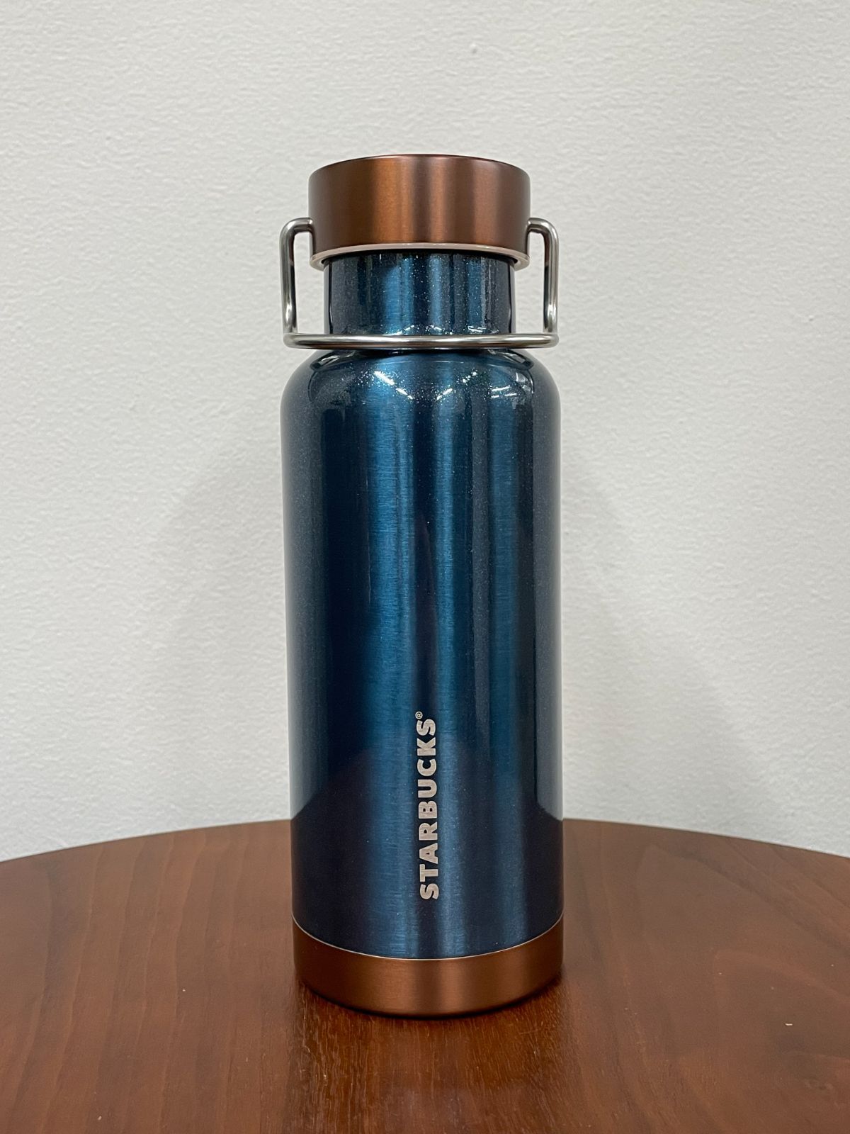 新品未使用】スタバ ハンドルリッドステンレスボトルブルー473ml 