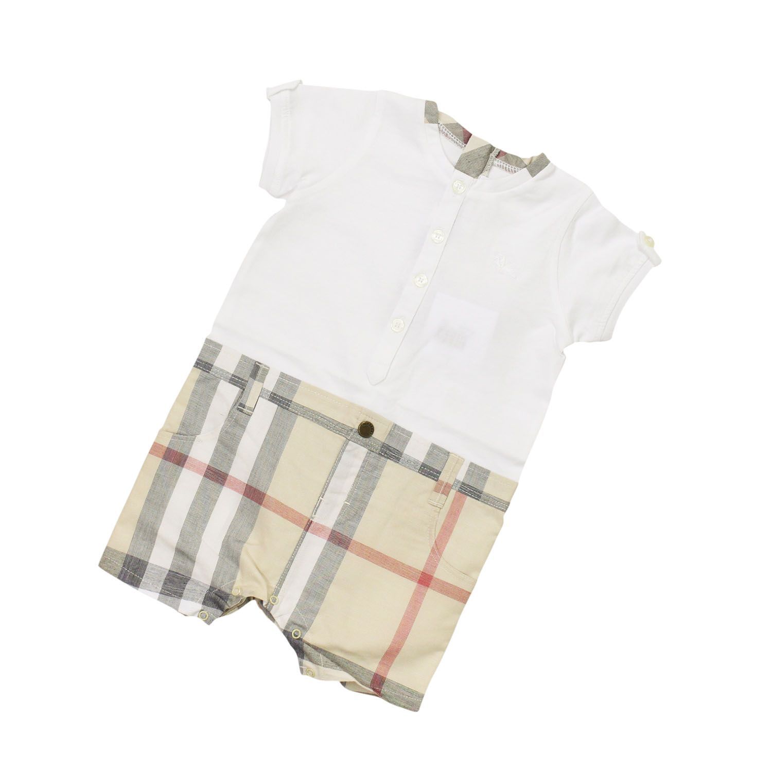 BURBERRY バーバリーベビー服 半袖ショートオール B94434