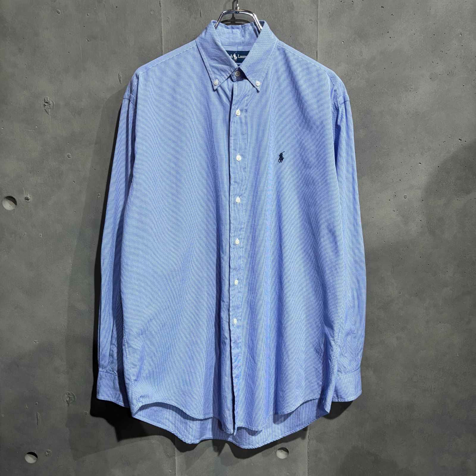 90s Ralph Lauren BLAIRE ピンチェックシャツ ブルー