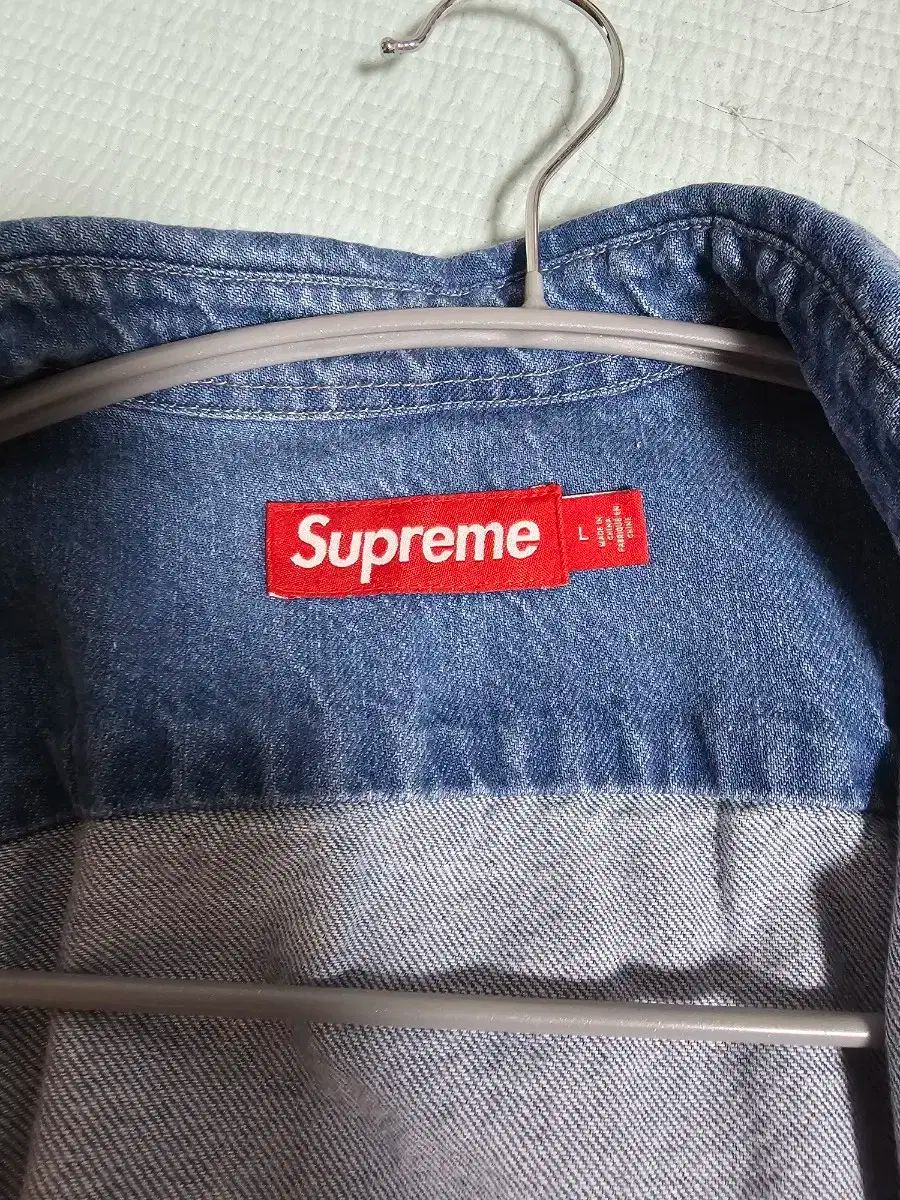 Supreme シュプリーム スモール ボックス デニム シャツ ウォッシュド インディゴブルー L